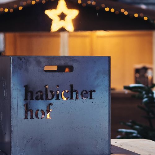 Kaming'fühl Angebot Hotel habicher hof Feuertonne und Adventstand vor dem Hotel